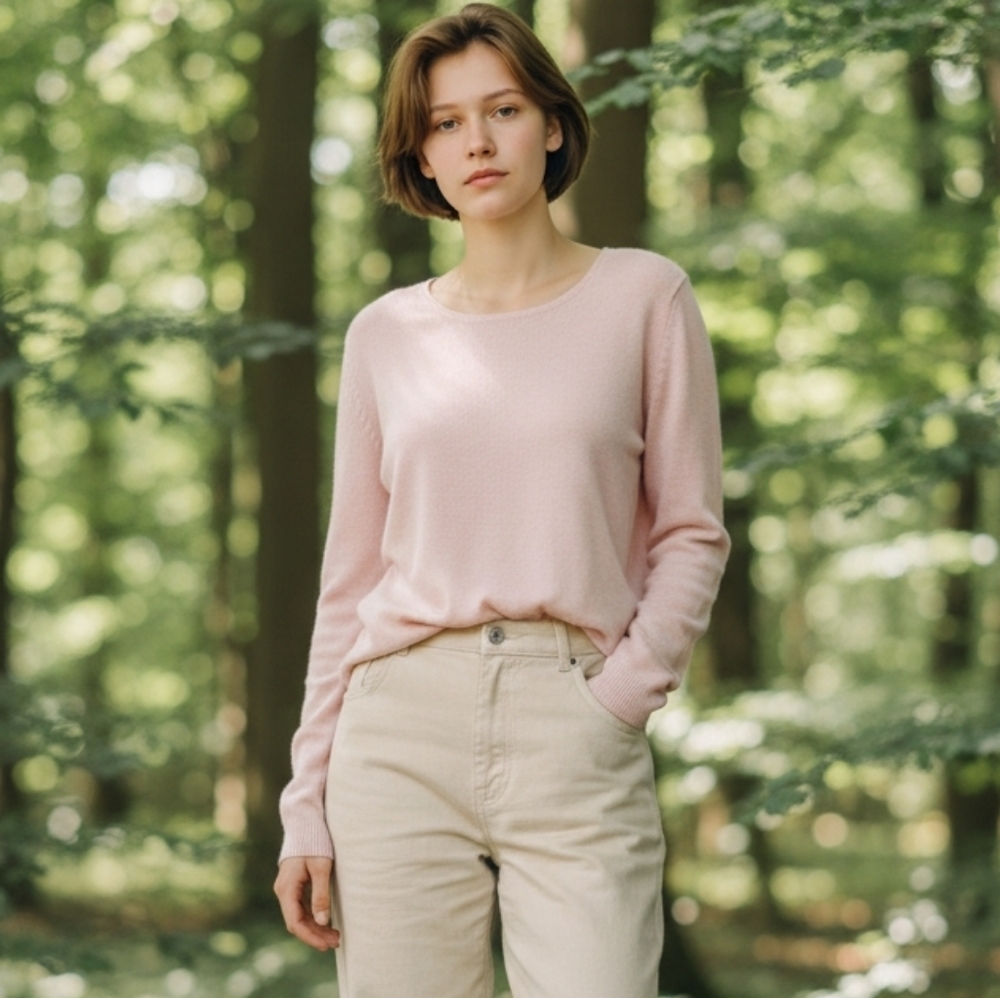 Benedetta B. Merino Wool Cashmere Sweater Button Back Cardigan Luxury Comfy